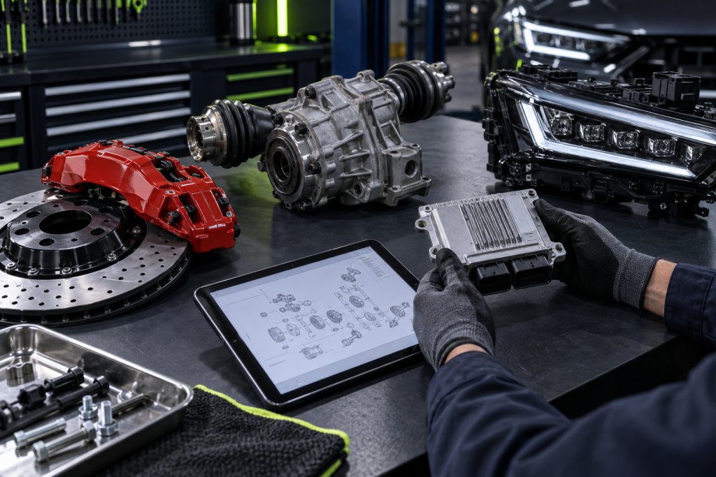 Acura SH-AWD system and VTEC engine components