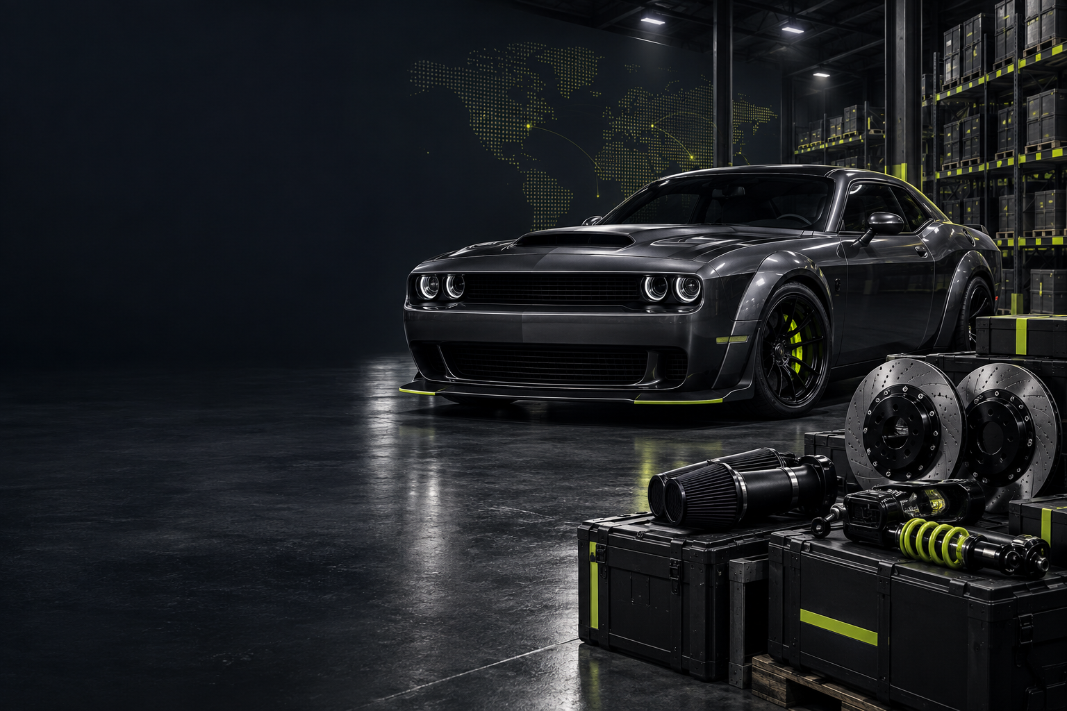American muscle car and Dodge-compatible parts in a US warehouse