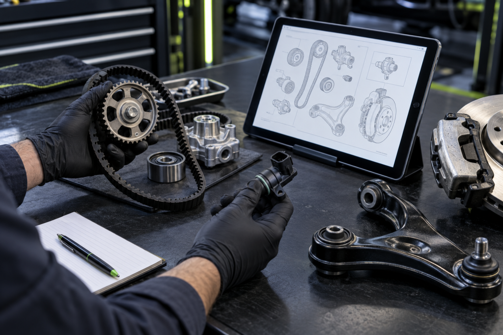 Honda parts being inspected