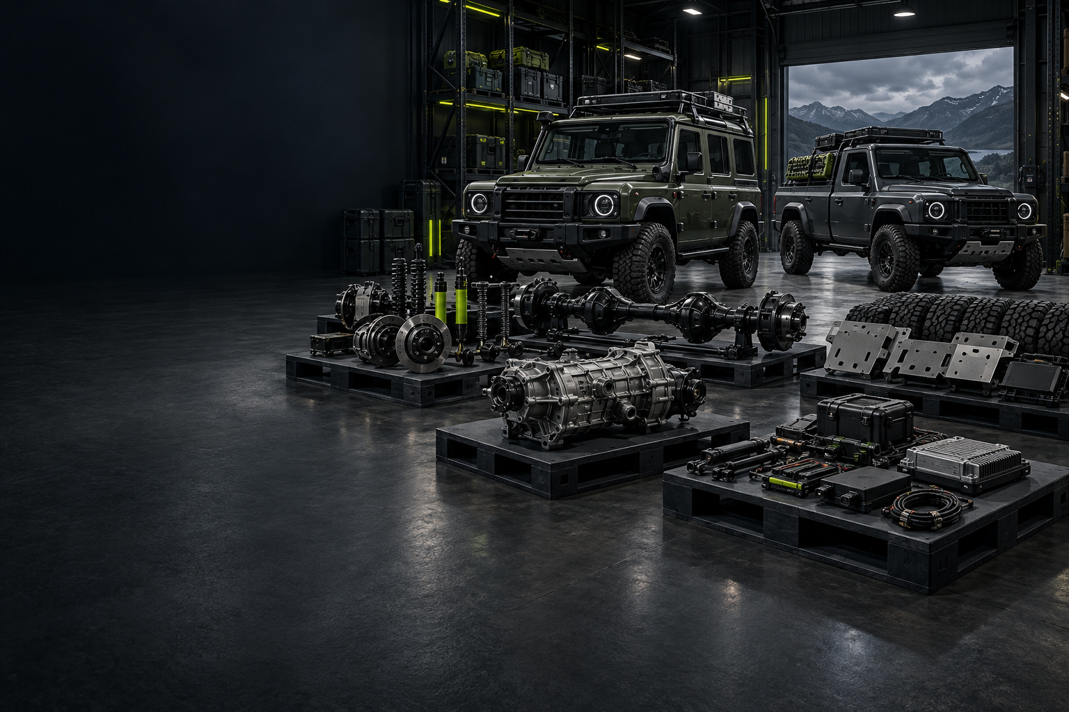 INEOS Grenadier off-road vehicle in rugged terrain