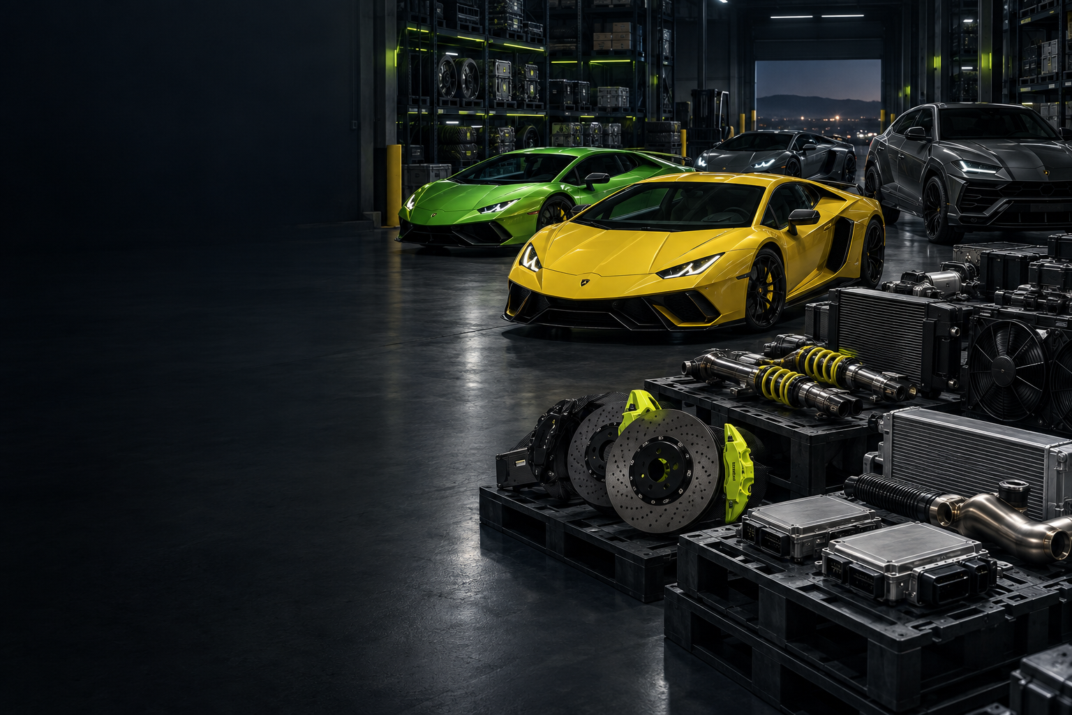 Lamborghini supercar engine bay detail